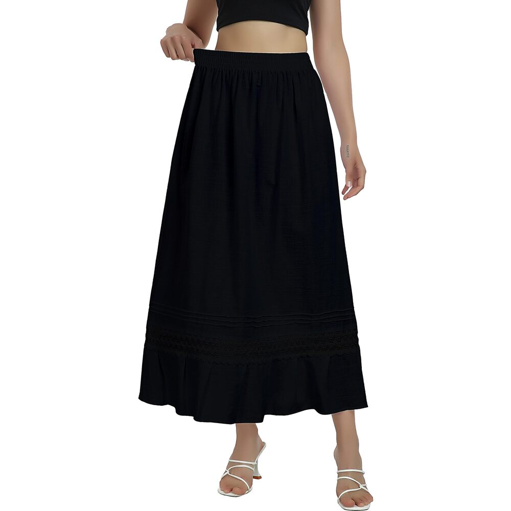 3417 Mexican Skirt Fiesta Theme Party Skirt Maxi Lace Traditional Dannce